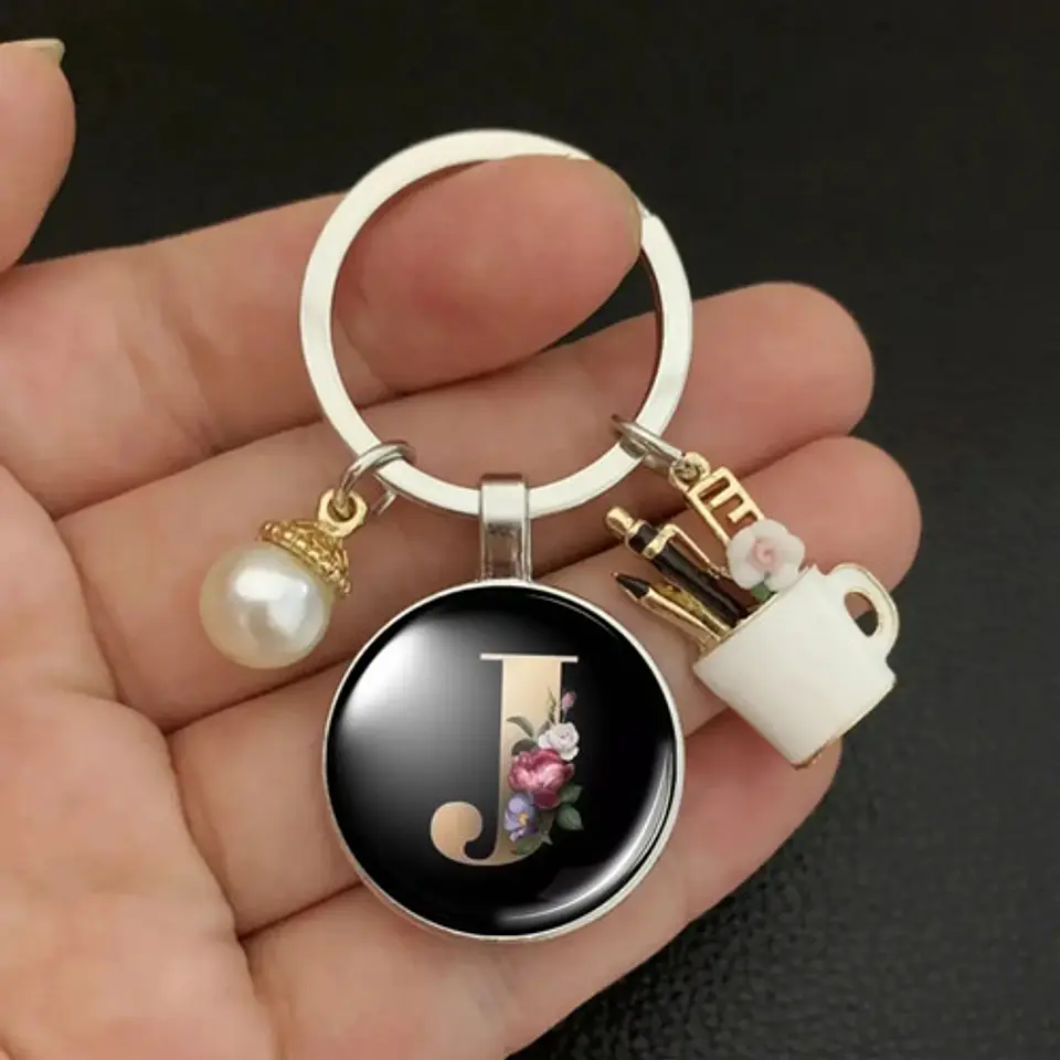 Llavero Iniciales Color Plata Para Profesor Hombre Y Mujer 36