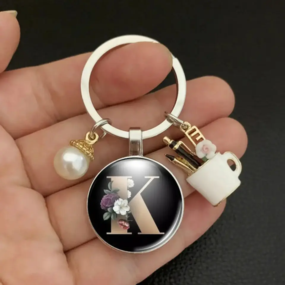 Llavero Iniciales Color Plata Para Profesor Hombre Y Mujer 40