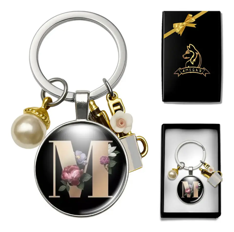 Llavero Iniciales Color Plata Para Profesor Hombre Y Mujer 46