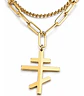 Collar Doble De Acero Para Hombre Y Mujer Dije Cruz Ortodoxa - Miniatura 11