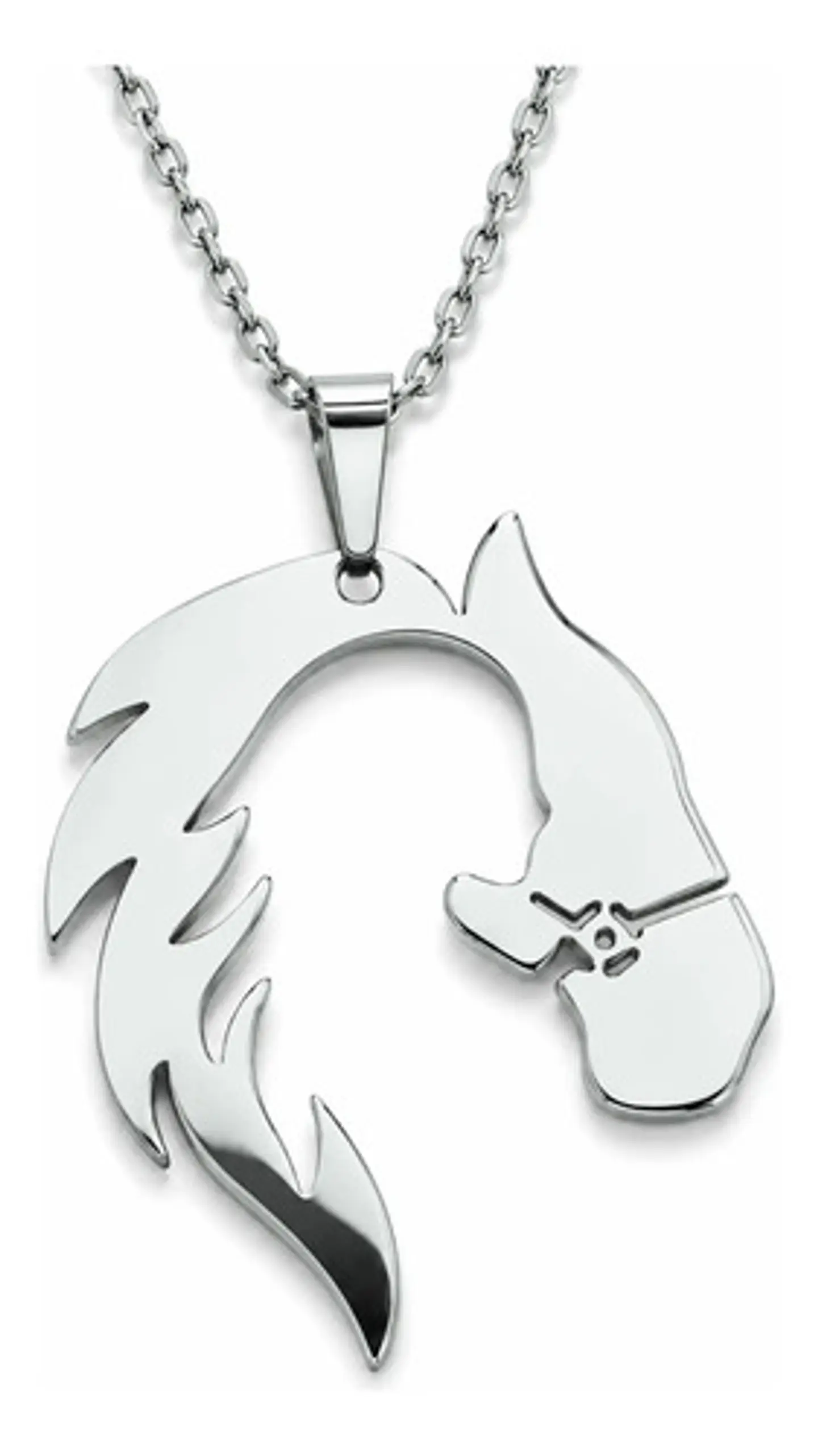 Collar De Acero Para Mujer Dije Forma Animal Caballo Silueta 1