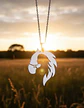 Collar De Acero Para Mujer Dije Forma Animal Caballo Silueta - Miniatura 2