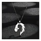 Collar De Acero Para Mujer Dije Forma Animal Caballo Silueta - Miniatura 6