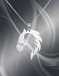 Collar De Acero Para Mujer Dije Forma Animal Caballo Silueta - Miniatura 8