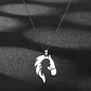 Collar De Acero Para Mujer Dije Forma Animal Caballo Silueta - Miniatura 9