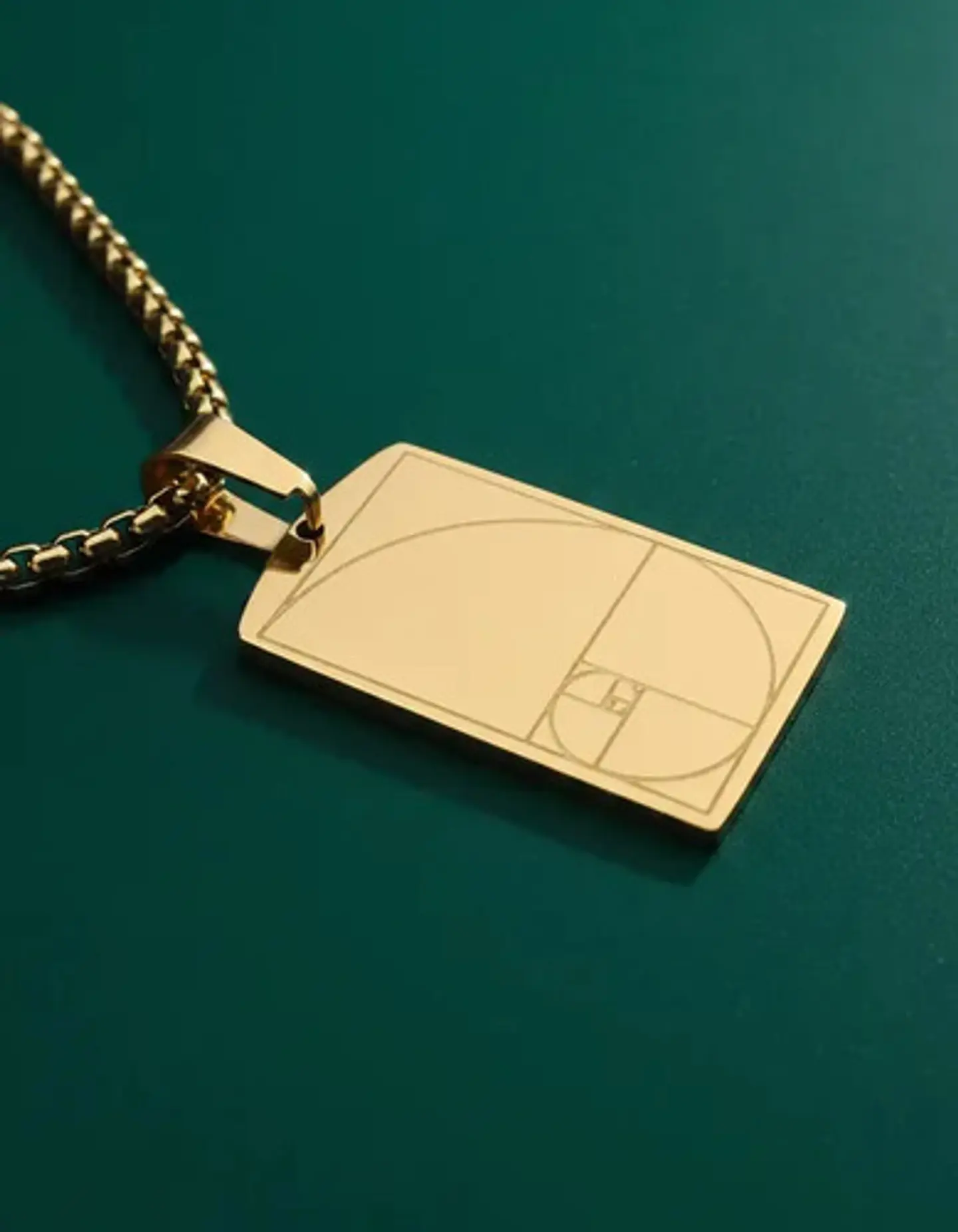 Collar De Acero Para Hombres Y Mujeres Dije Placa Fibonacci 4