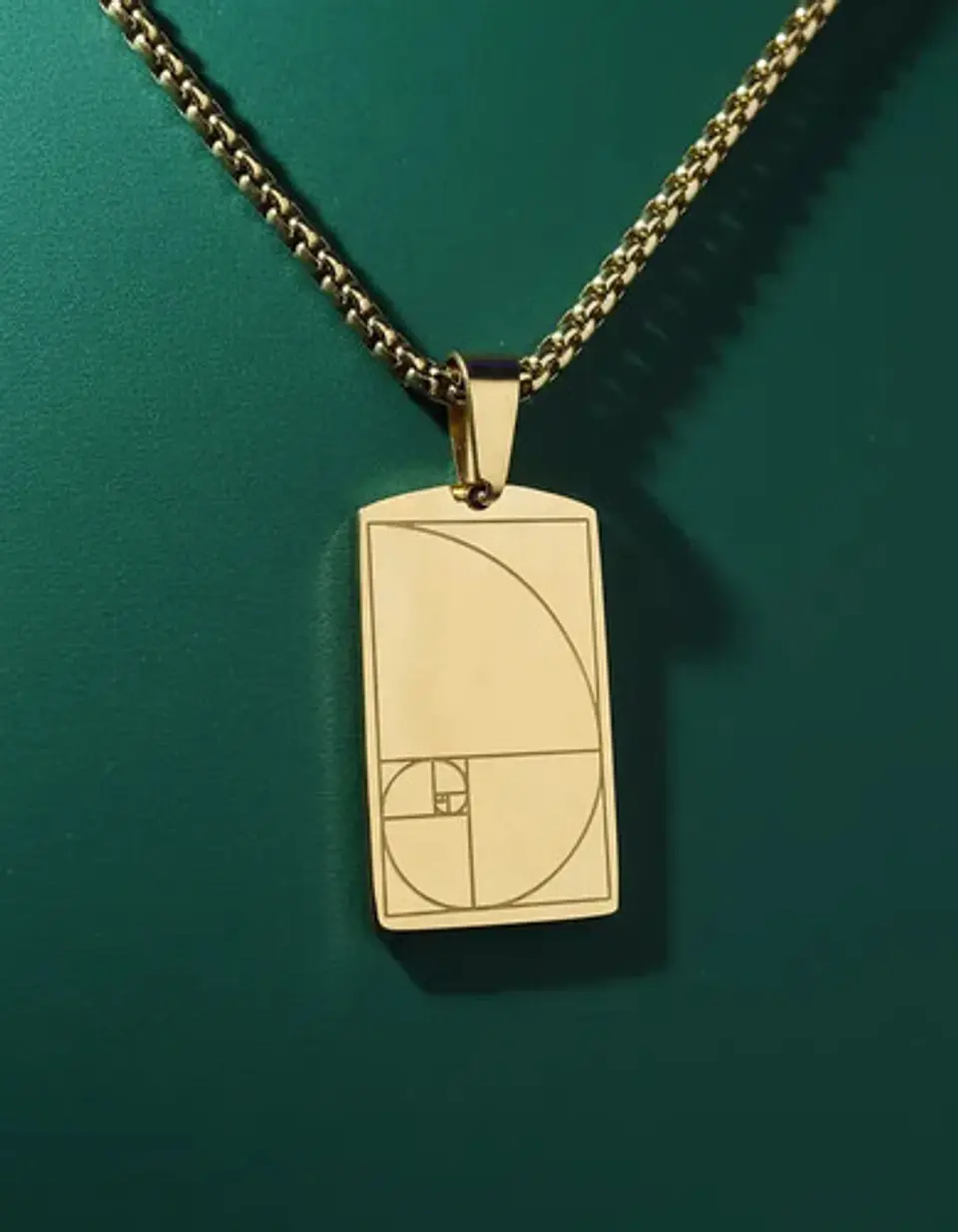 Collar De Acero Para Hombres Y Mujeres Dije Placa Fibonacci 5
