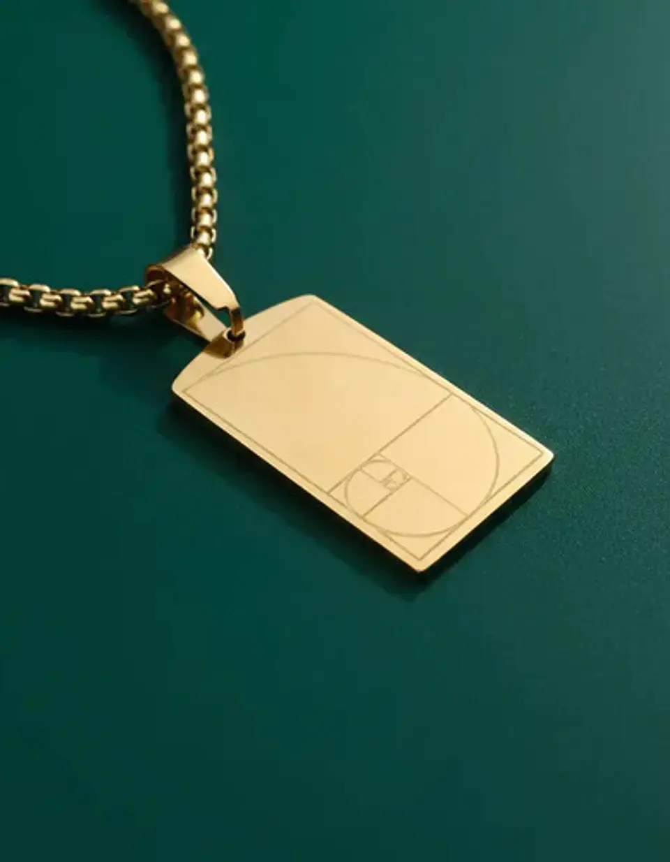 Collar De Acero Para Hombres Y Mujeres Dije Placa Fibonacci 6