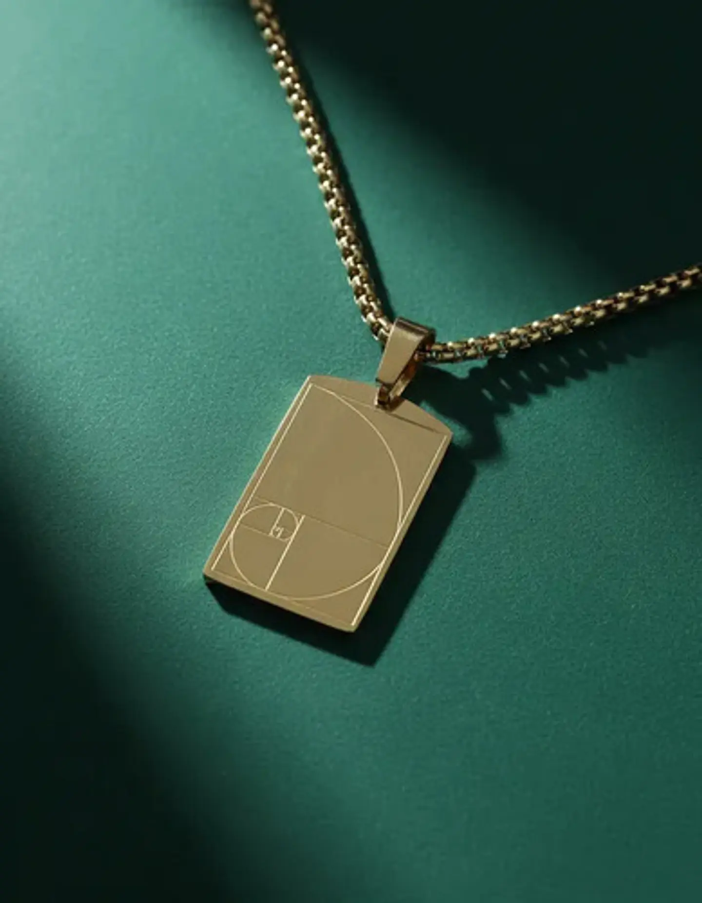Collar De Acero Para Hombres Y Mujeres Dije Placa Fibonacci 7