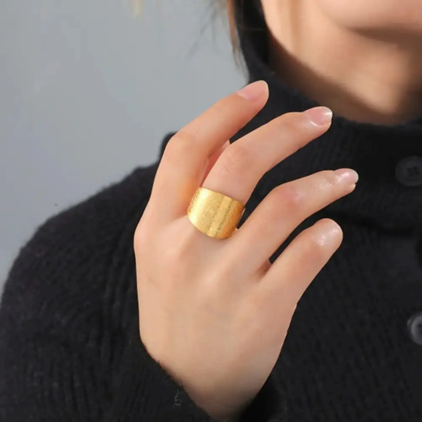 Anillo Acero Color Oro Amuleto Sello Arcángeles Hombre Mujer 5