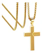 Collar Para Hombre Mujer Y Dije Cruz Jesus Acero Color Plata - Miniatura 2