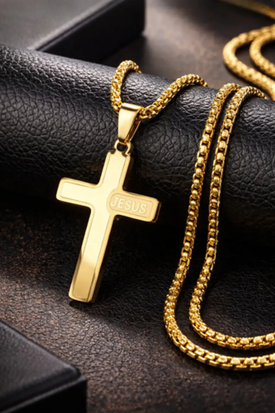 Collar Para Hombre Mujer Y Dije Cruz Jesus Acero Color Plata 5