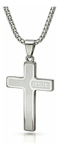 Collar Para Hombre Mujer Y Dije Cruz Jesus Acero Color Plata - Miniatura 10