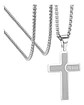 Collar Para Hombre Mujer Y Dije Cruz Jesus Acero Color Plata - Miniatura 11