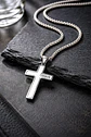 Collar Para Hombre Mujer Y Dije Cruz Jesus Acero Color Plata - Miniatura 14