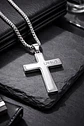 Collar Para Hombre Mujer Y Dije Cruz Jesus Acero Color Plata - Miniatura 15