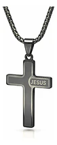 Collar Para Hombre Mujer Y Dije Cruz Jesus Acero Color Plata - Miniatura 20