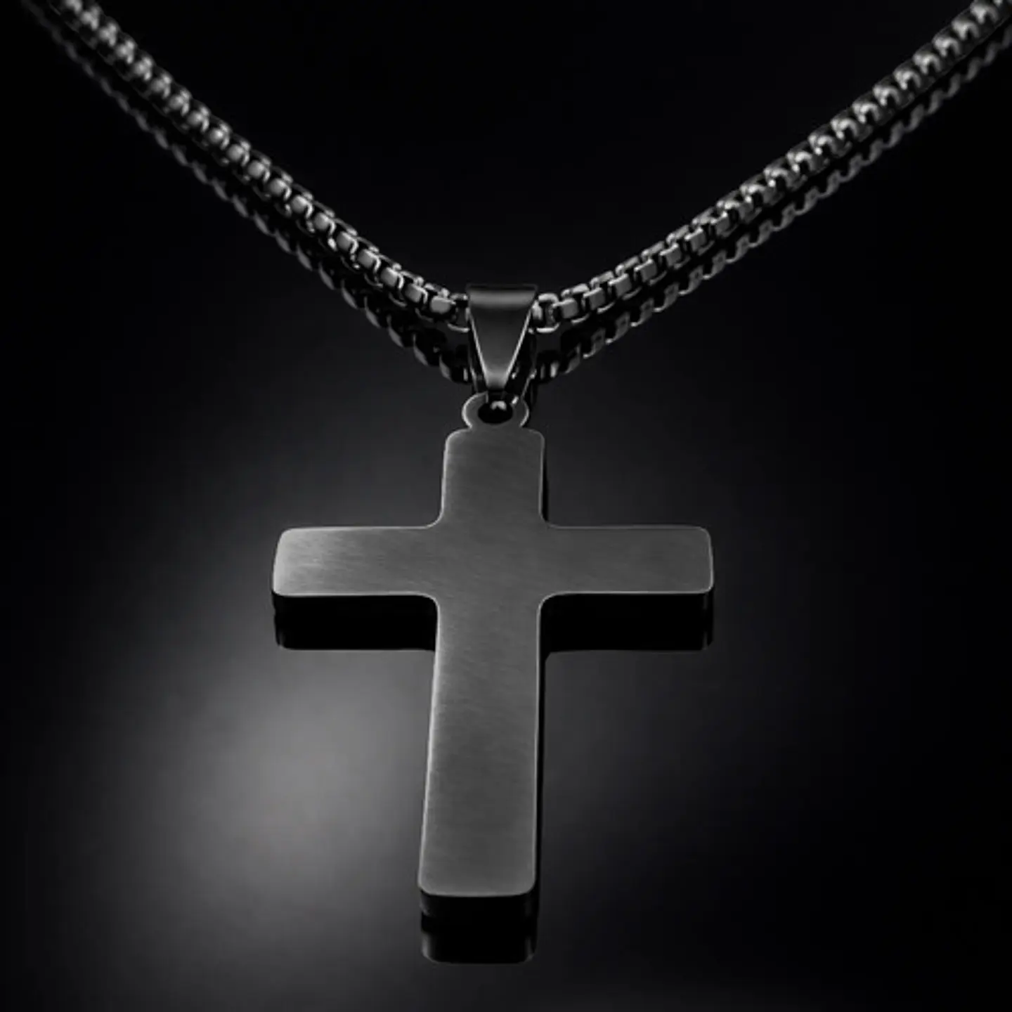 Collar Para Hombre Mujer Y Dije Cruz Jesus Acero Color Plata 27