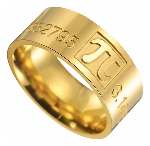 Anillo De Acero Para Hombre Y Mujer Grabado Pi Matemáticas