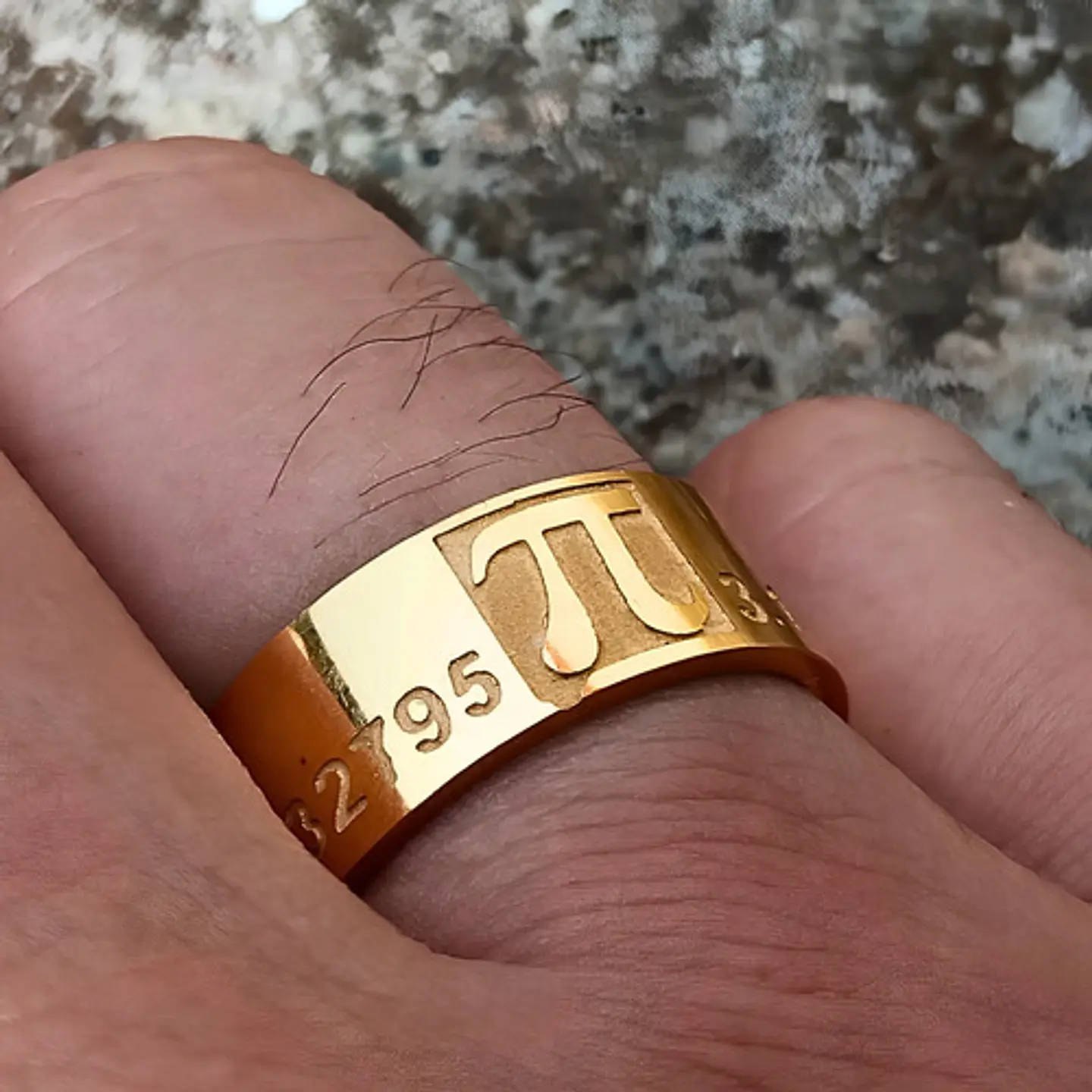 Anillo De Acero Para Hombre Y Mujer Grabado Pi Matemáticas 3