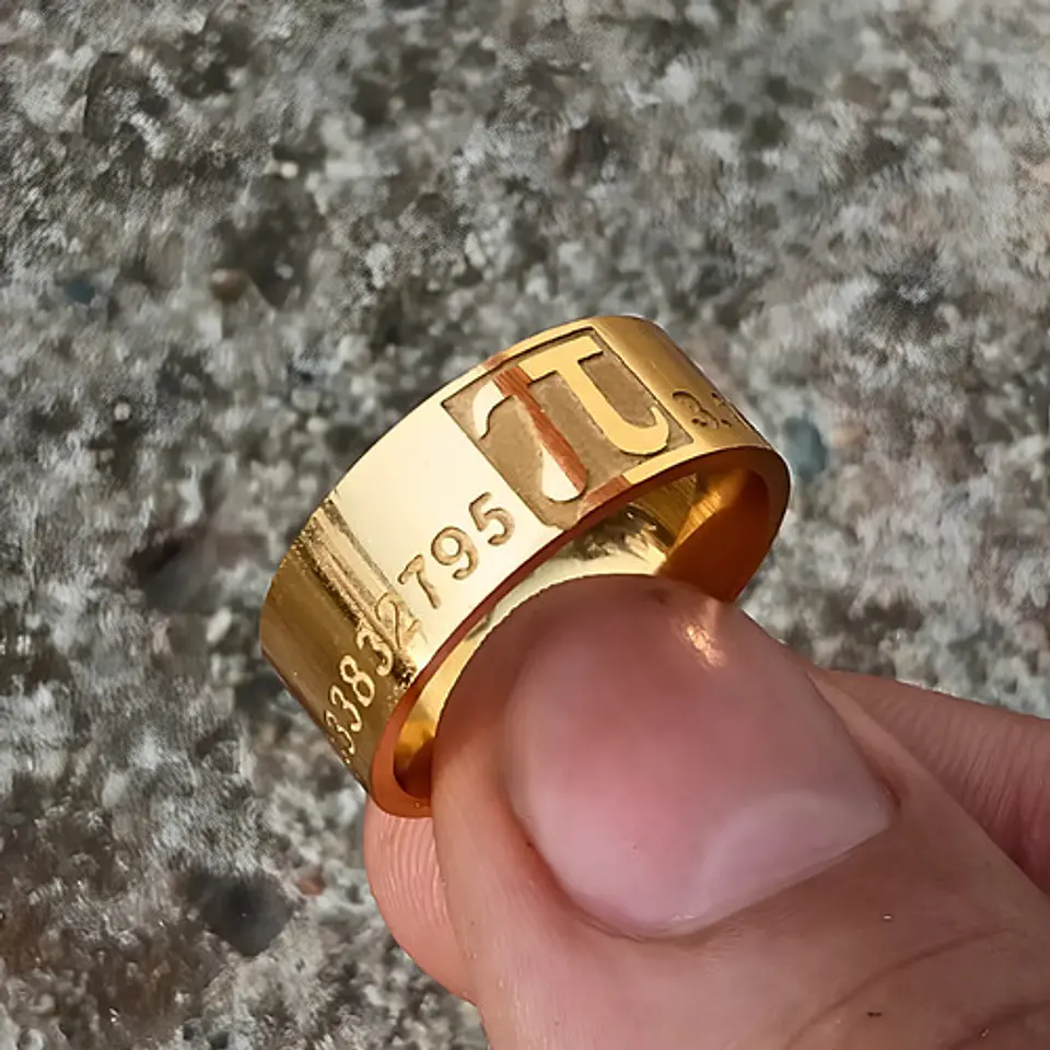 Anillo De Acero Para Hombre Y Mujer Grabado Pi Matemáticas 4