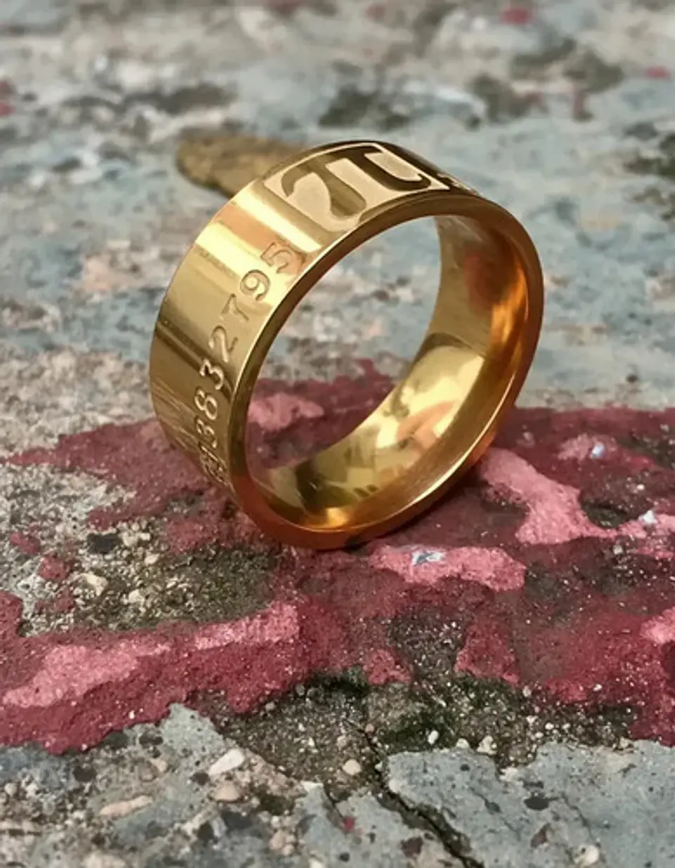 Anillo De Acero Para Hombre Y Mujer Grabado Pi Matemáticas 5