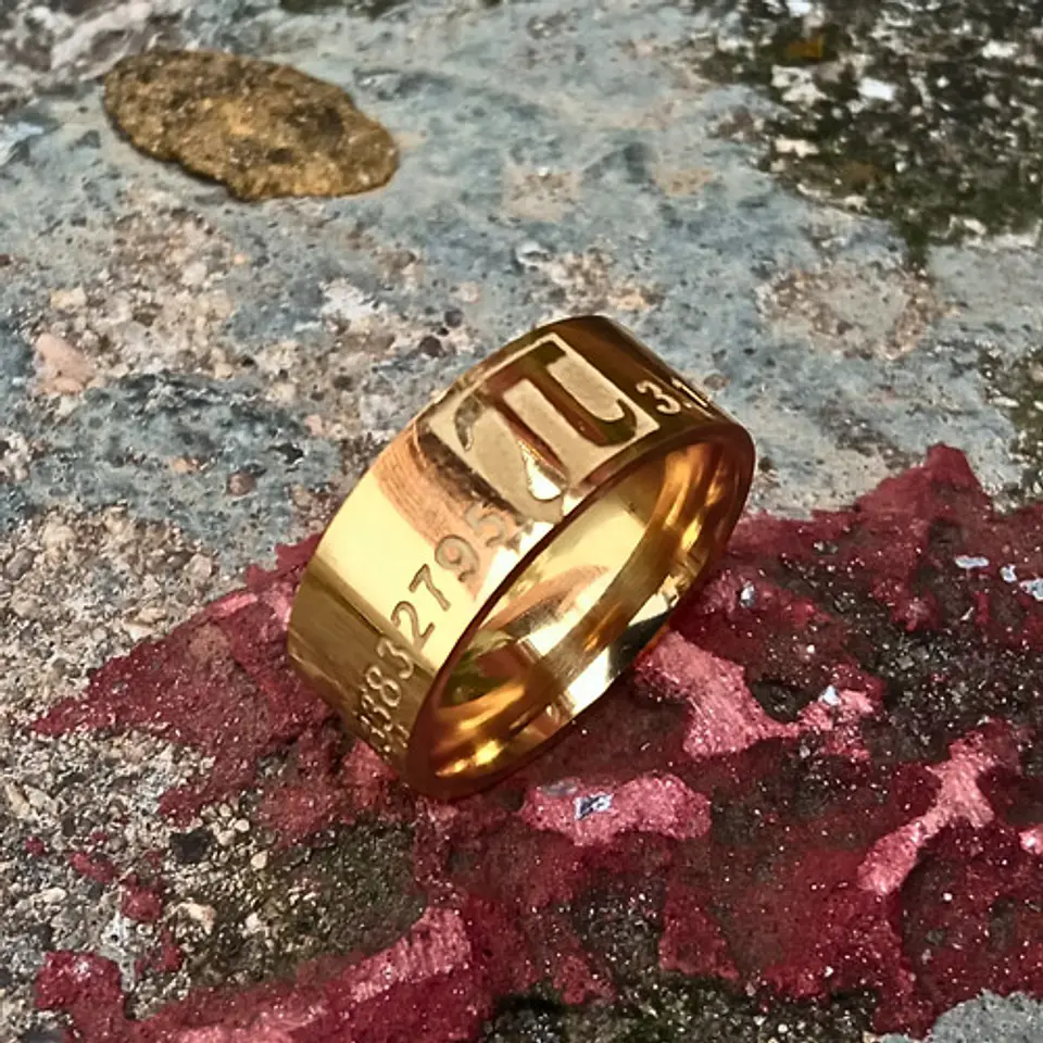 Anillo De Acero Para Hombre Y Mujer Grabado Pi Matemáticas 6