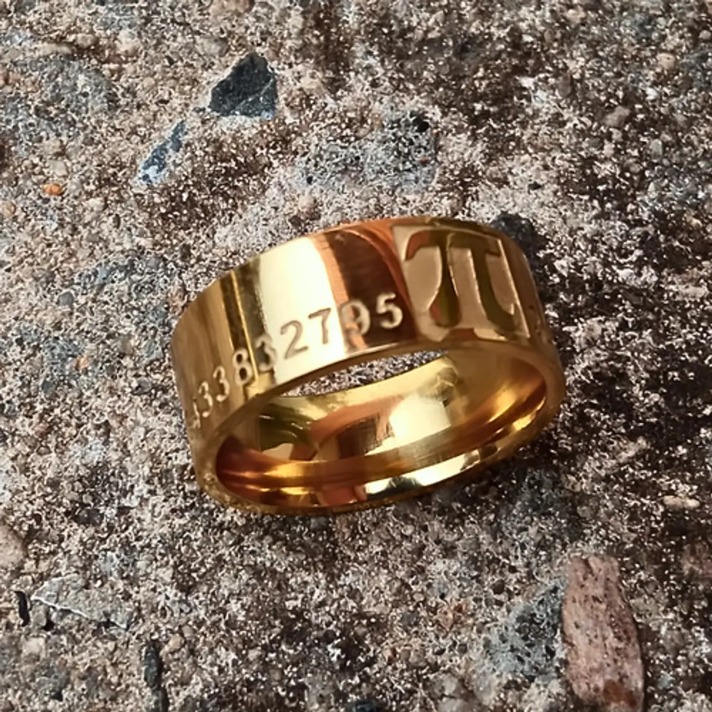 Anillo De Acero Para Hombre Y Mujer Grabado Pi Matemáticas 8