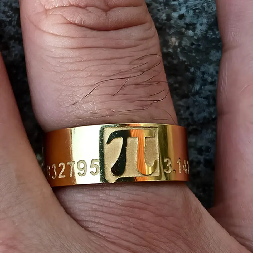 Anillo De Acero Para Hombre Y Mujer Grabado Pi Matemáticas 10