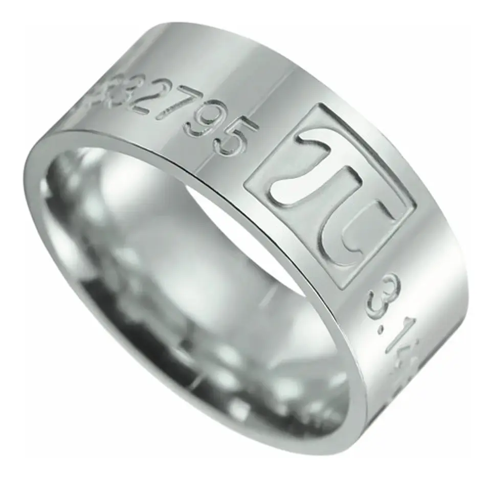 Anillo De Acero Para Hombre Y Mujer Grabado Pi Matemáticas 11