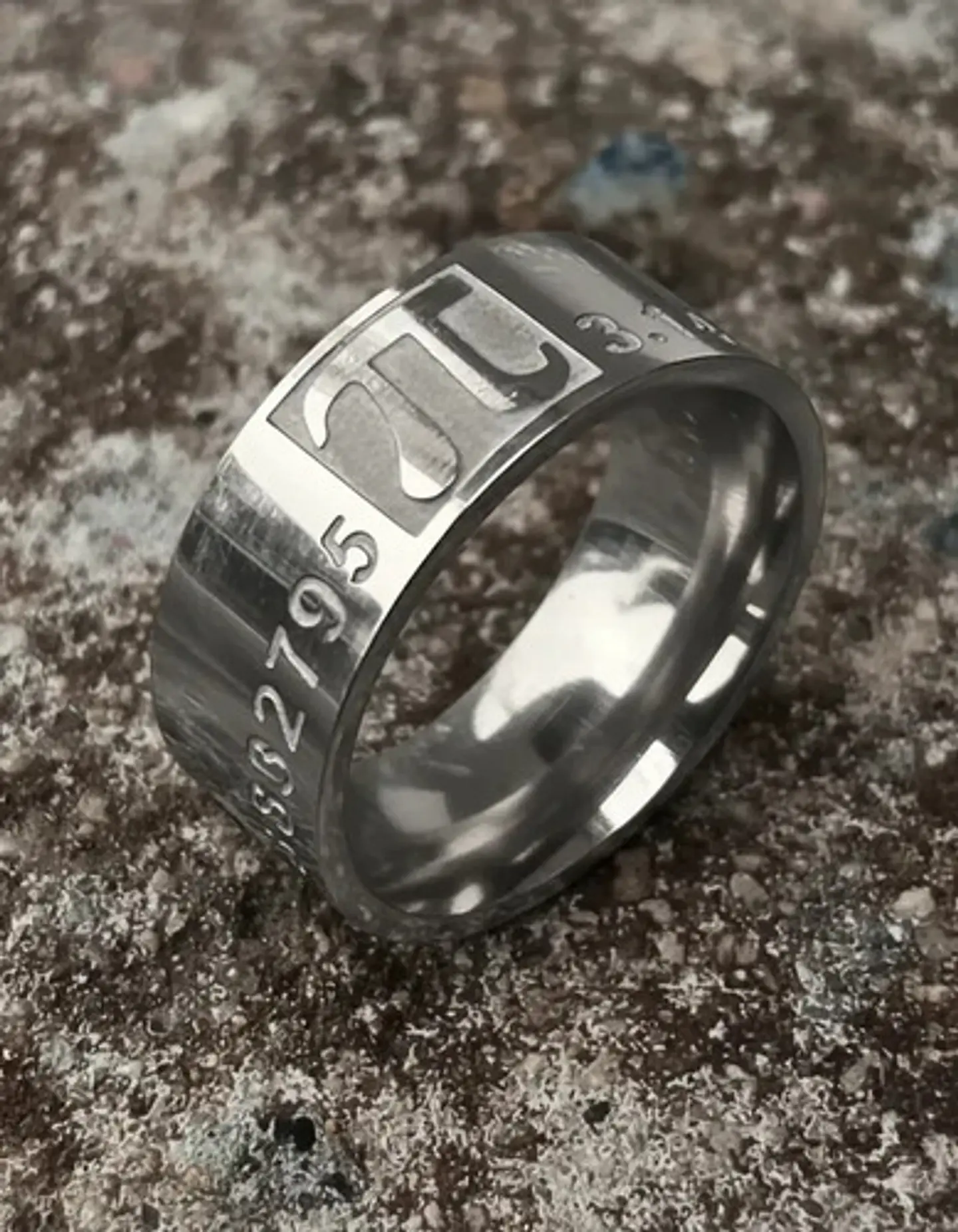 Anillo De Acero Para Hombre Y Mujer Grabado Pi Matemáticas 15