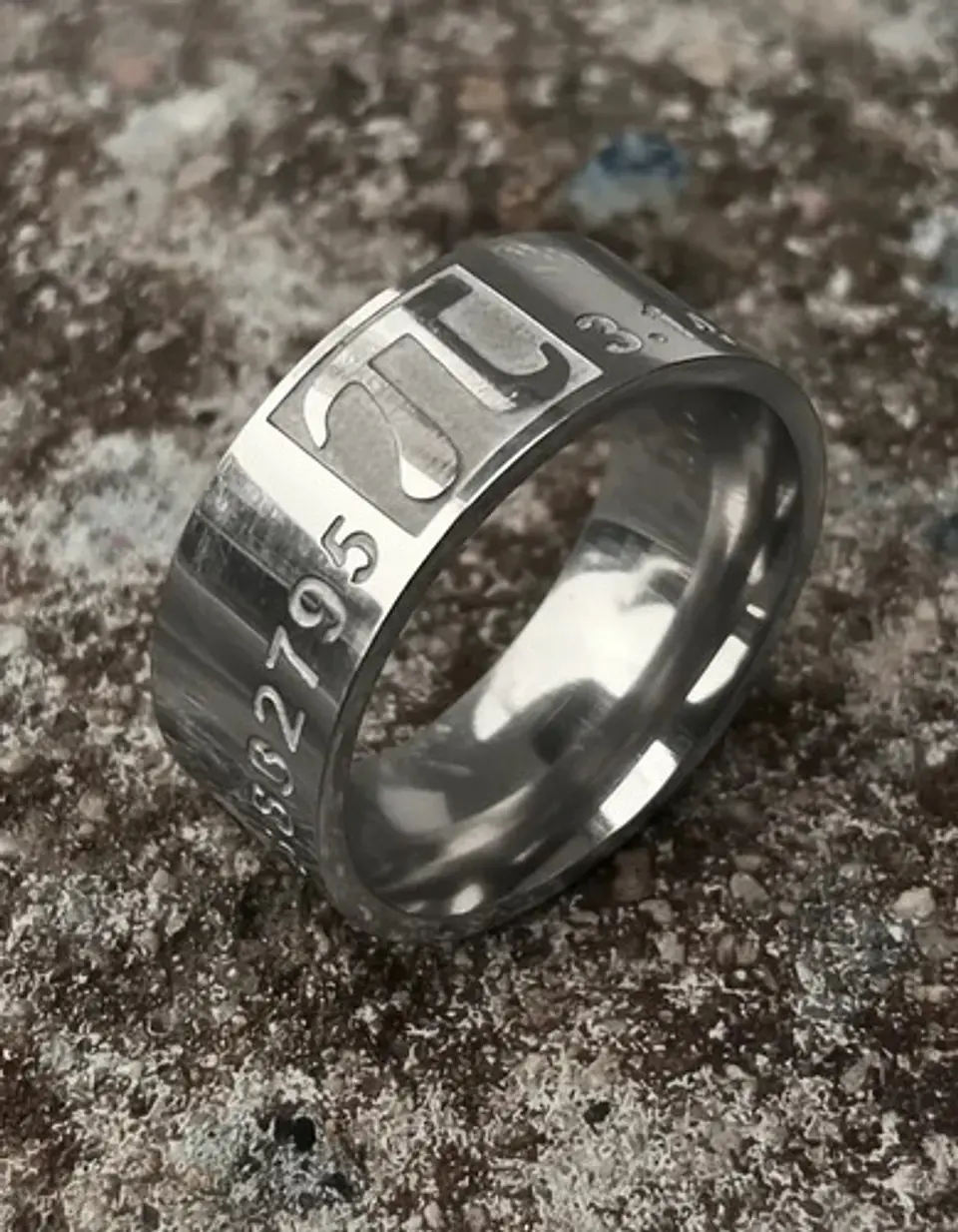 Anillo De Acero Para Hombre Y Mujer Grabado Pi Matemáticas 15