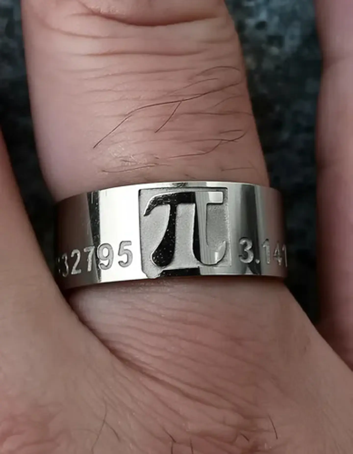 Anillo De Acero Para Hombre Y Mujer Grabado Pi Matemáticas 19