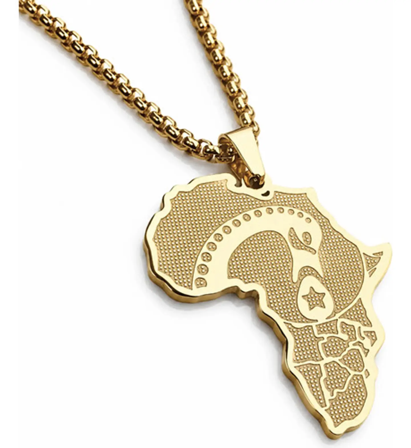 Collar De Acero Para Hombre Y Mujer Dije Continente Africa 1
