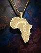 Collar De Acero Para Hombre Y Mujer Dije Continente Africa - Miniatura 2