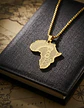 Collar De Acero Para Hombre Y Mujer Dije Continente Africa - Miniatura 5