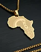 Collar De Acero Para Hombre Y Mujer Dije Continente Africa - Miniatura 6