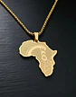 Collar De Acero Para Hombre Y Mujer Dije Continente Africa - Miniatura 8
