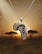 Collar De Acero Para Hombre Y Mujer Dije Continente Africa - Miniatura 12