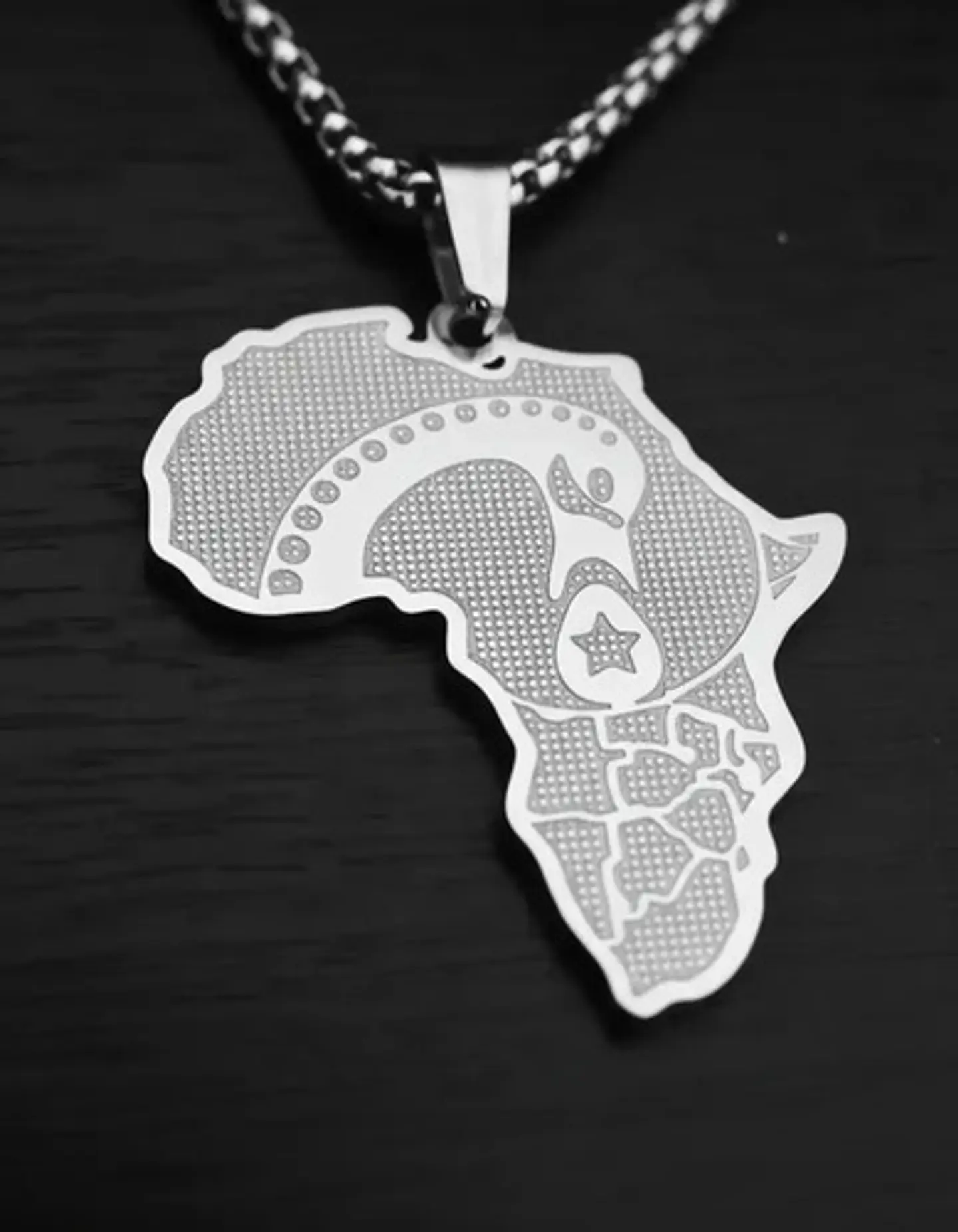 Collar De Acero Para Hombre Y Mujer Dije Continente Africa 15