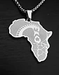 Collar De Acero Para Hombre Y Mujer Dije Continente Africa - Miniatura 15