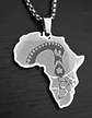 Collar De Acero Para Hombre Y Mujer Dije Continente Africa - Miniatura 18