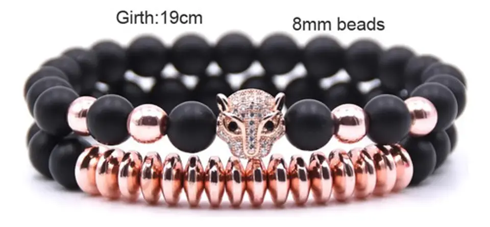Pulsera Brazalete Manilla Leopardo Piedras Naturales Hombre 7