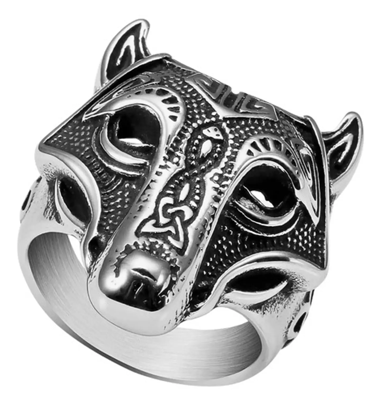 Anillo Lobo Nórdico Thor Vikingo Acero Inoxidable 316 Hombre 1