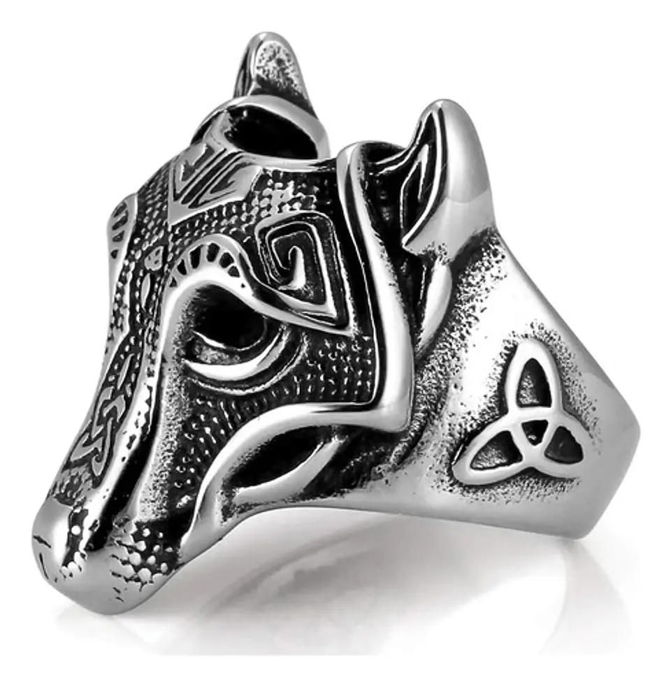 Anillo Lobo Nórdico Thor Vikingo Acero Inoxidable 316 Hombre 2