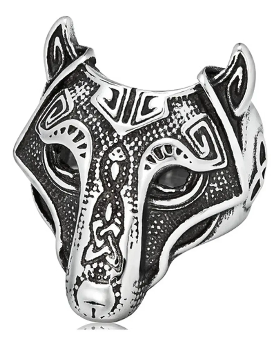 Anillo Lobo Nórdico Thor Vikingo Acero Inoxidable 316 Hombre 3
