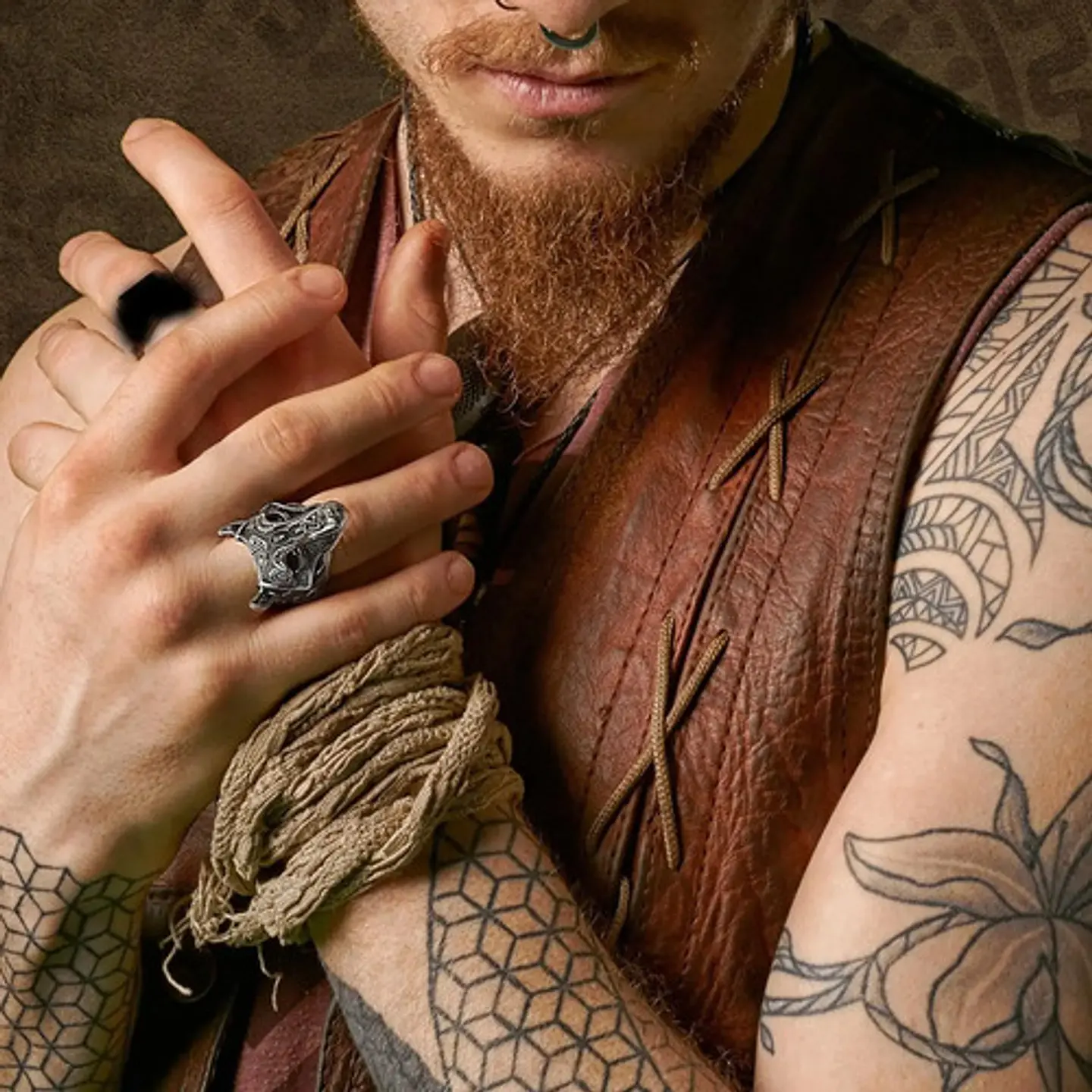 Anillo Lobo Nórdico Thor Vikingo Acero Inoxidable 316 Hombre 6