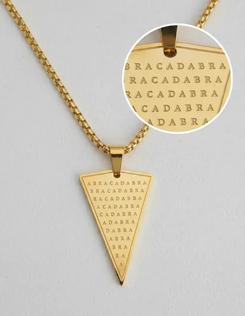 Collar De Acero Para Hombre Y Mujer Dije Abracadabra Magia