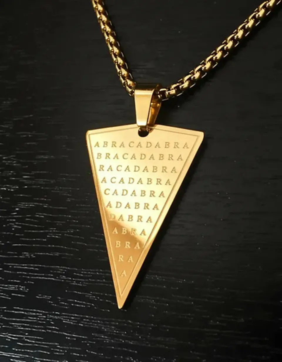 Collar De Acero Para Hombre Y Mujer Dije Abracadabra Magia 3