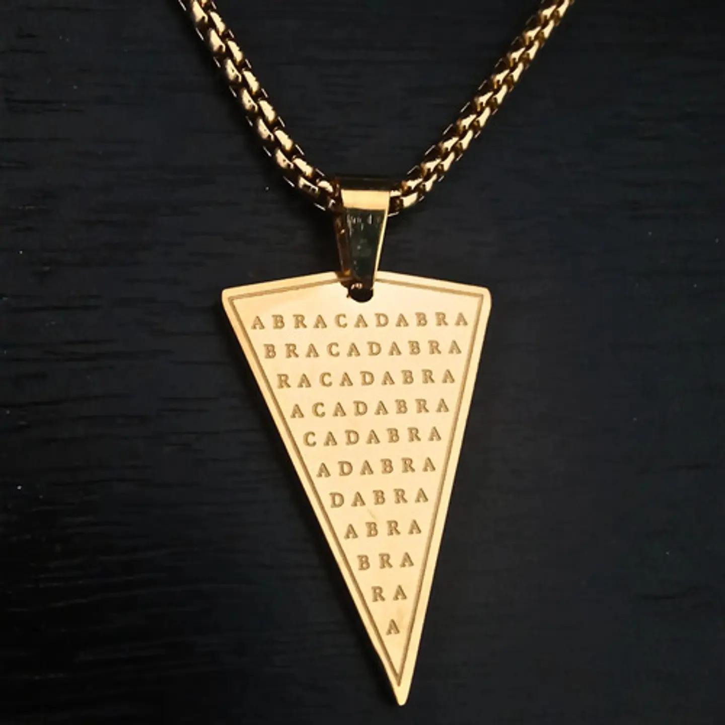 Collar De Acero Para Hombre Y Mujer Dije Abracadabra Magia 4